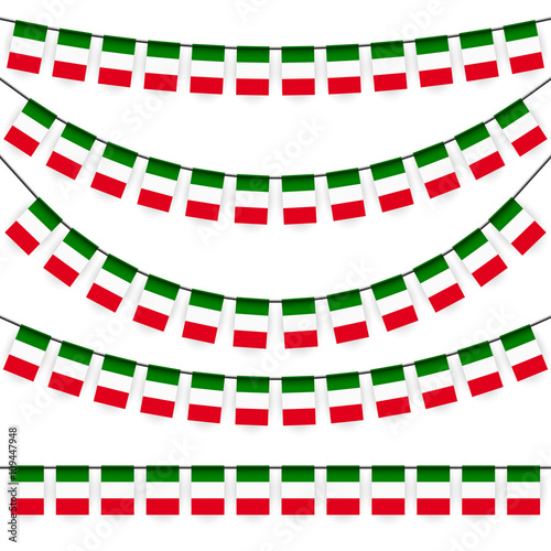 garlands with italian national colors