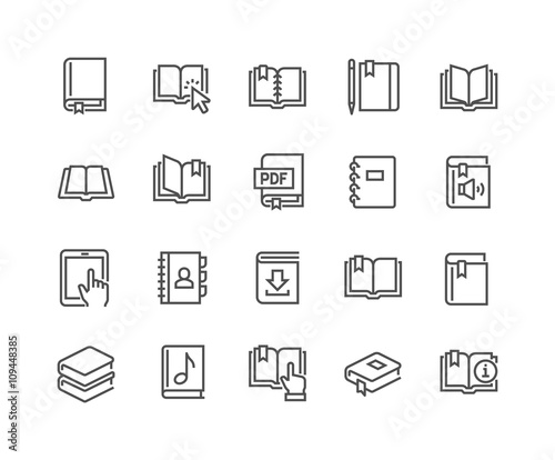 Line Book Icons