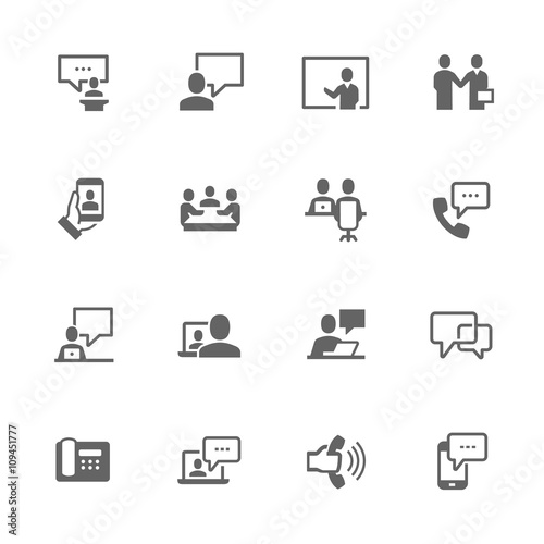 Simple Business Communication Icons 