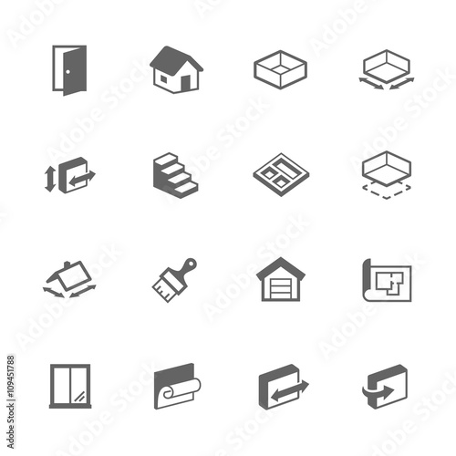 Simple Building House Icons 