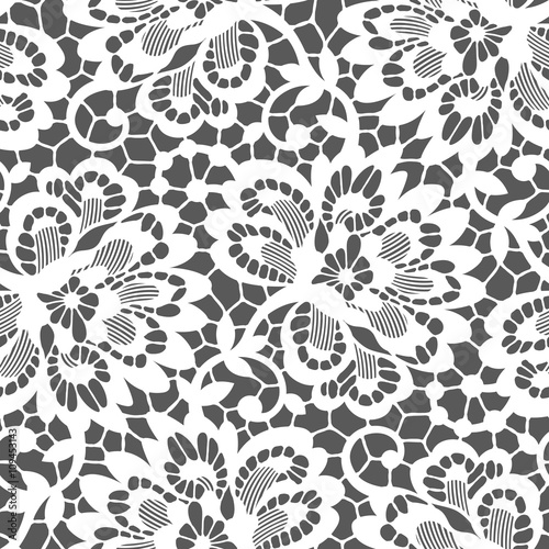White Lace Seamless Pattern photo