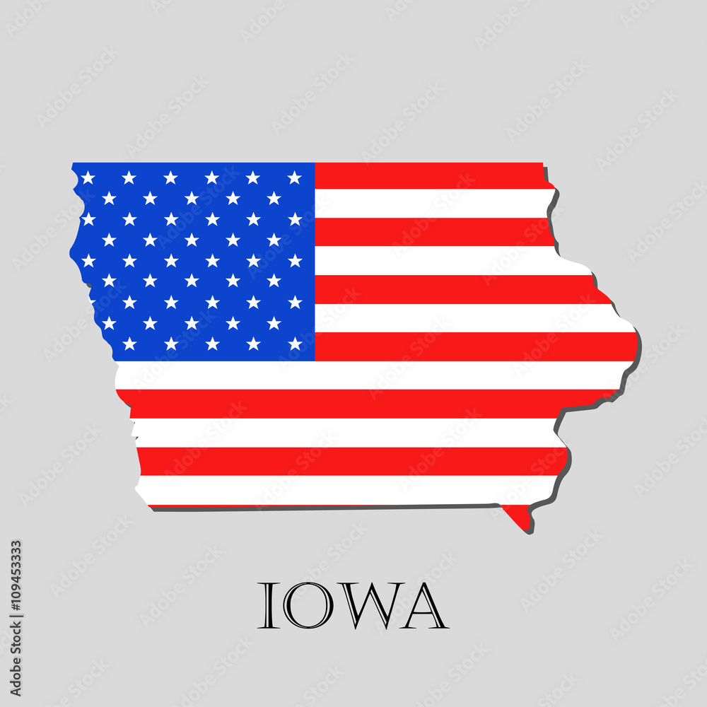 Map State of Iowa in American Flag - vector illustration. Map State of Iowa in American Flag - vector illustration.