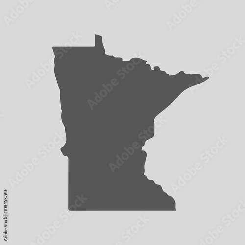 Black map state Minnesota - vector illustration.
