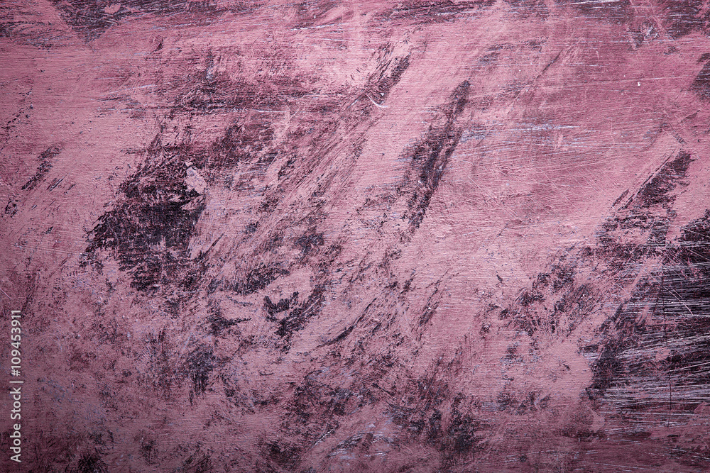 Pink Grunge background with paint brush marks.