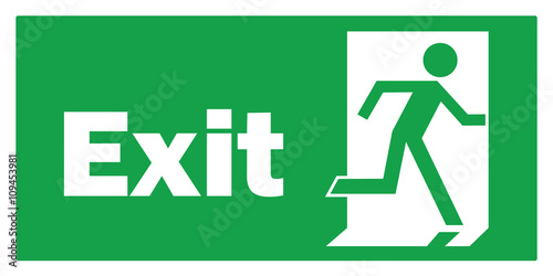 Exit Schild im Notfall