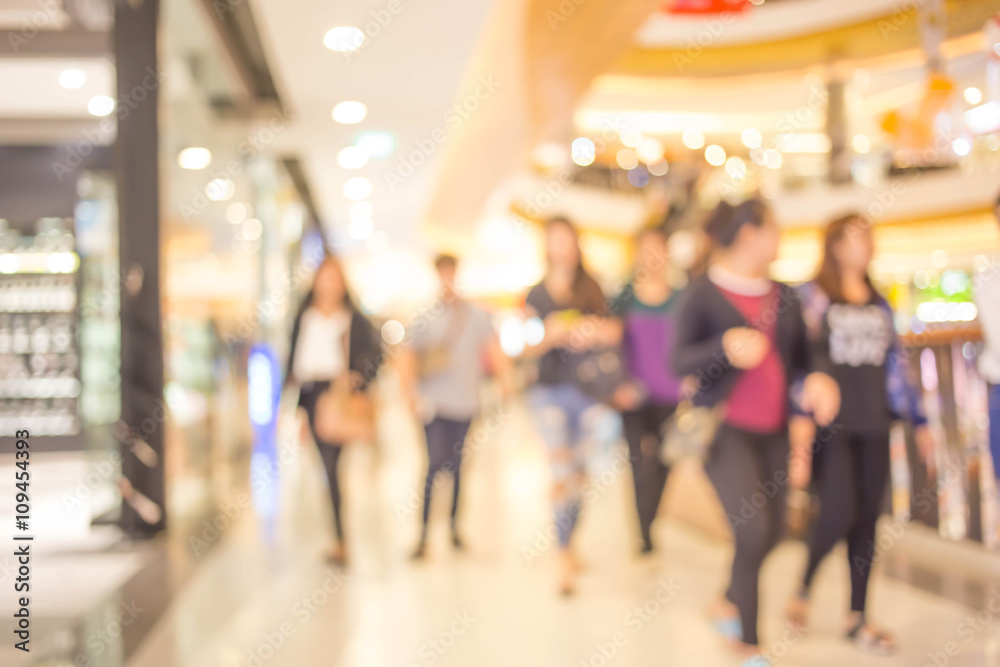 Blur image, people in shopping mall.