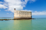 View Fort Boyard at low tide, France