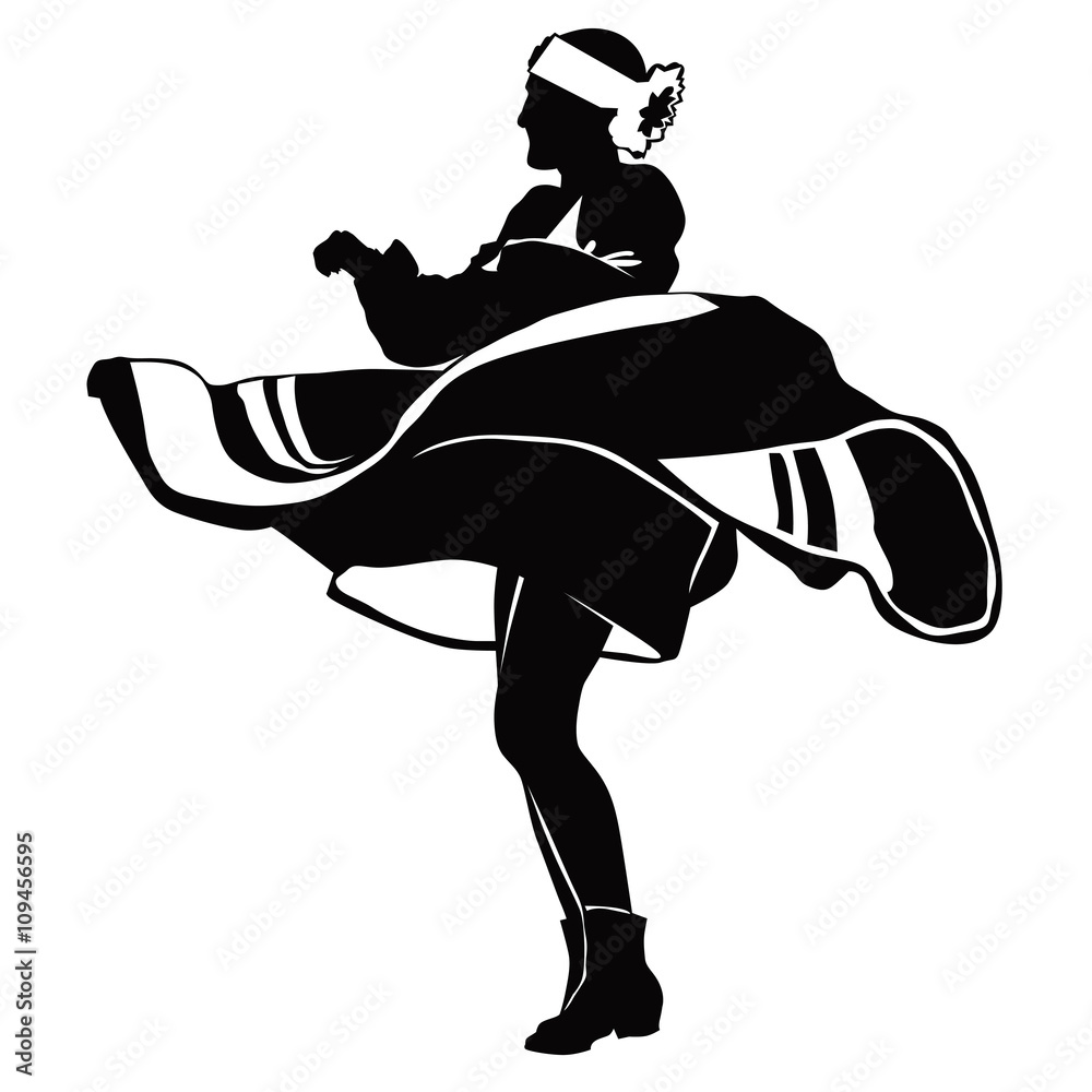 Fototapeta premium A girl is spinning on the stage in dance