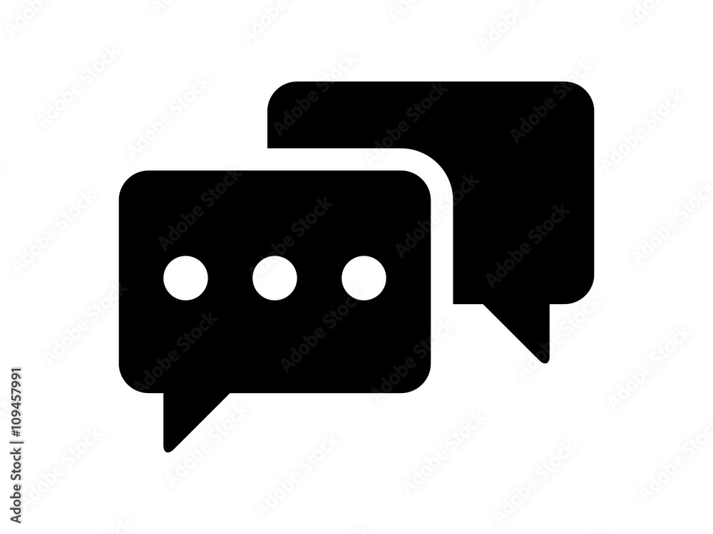 Chatting or messaging bubbles with dots flat icon apps and websites