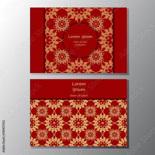 card. poster, brochure template with oriental flower.  orient de