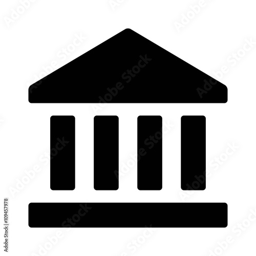Wall street bank, online bank or financial institution flat icon for apps and websites