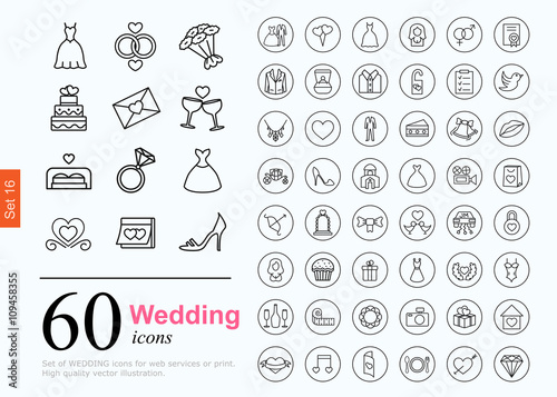 60 wedding icons