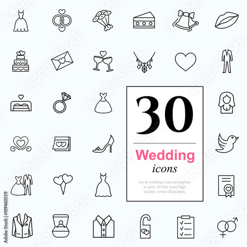 30 wedding icons