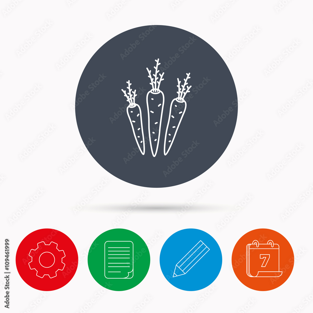Carrots icon. Vegetarian food sign.