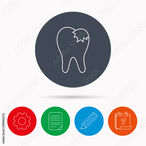 Dental fillings icon. Tooth restoration sign.