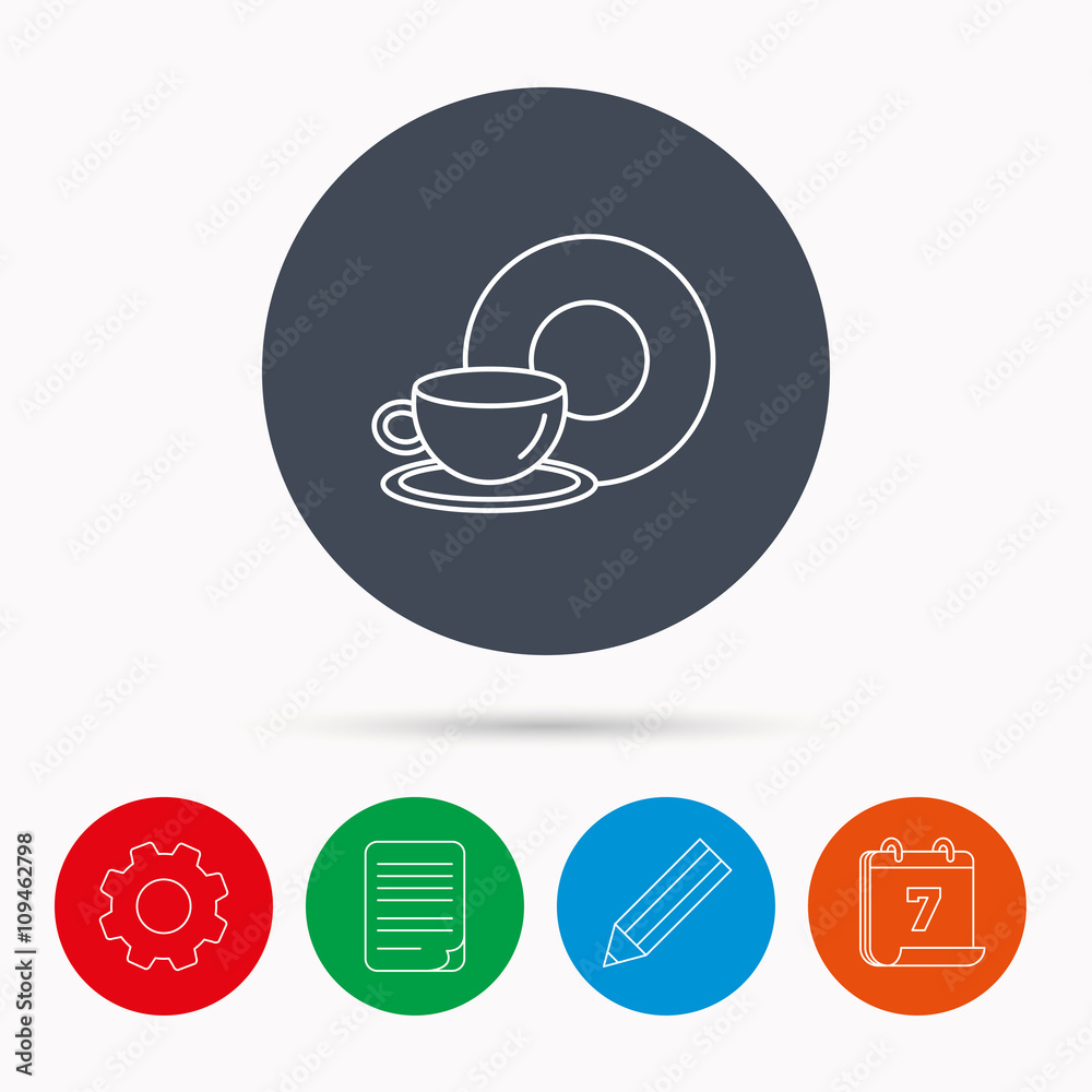 Coffee cup icon. Food and drink sign. Coffee cup icon. Food and drink sign.