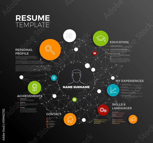 Vector original minimalist cv / resume template