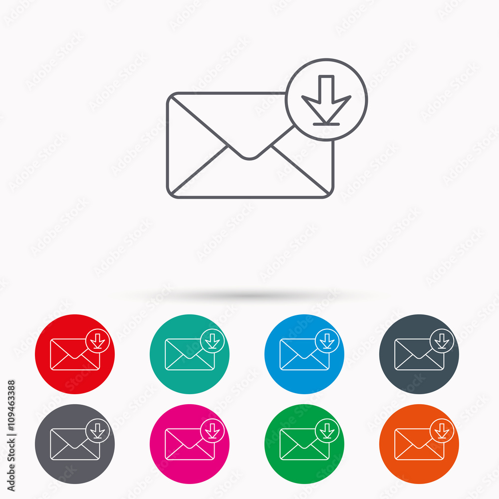 Mail inbox icon. Email message sign. Mail inbox icon. Email message sign.
