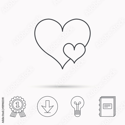 Love hearts icon. Lovers sign.