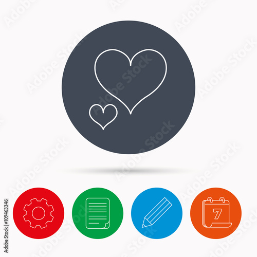 Love hearts icon. Lovers sign.