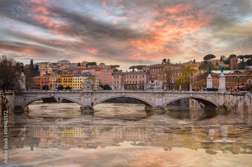 Castel Sant Angelo and Bridge of Angles  Rome  Italy