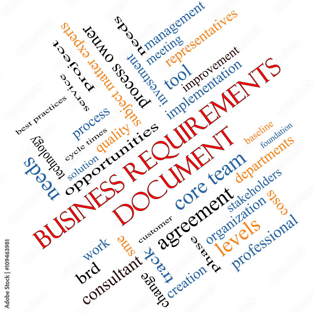 Business Requirements Document Word Cloud Concept Angled Business Requirements Document Word Cloud Concept Angled