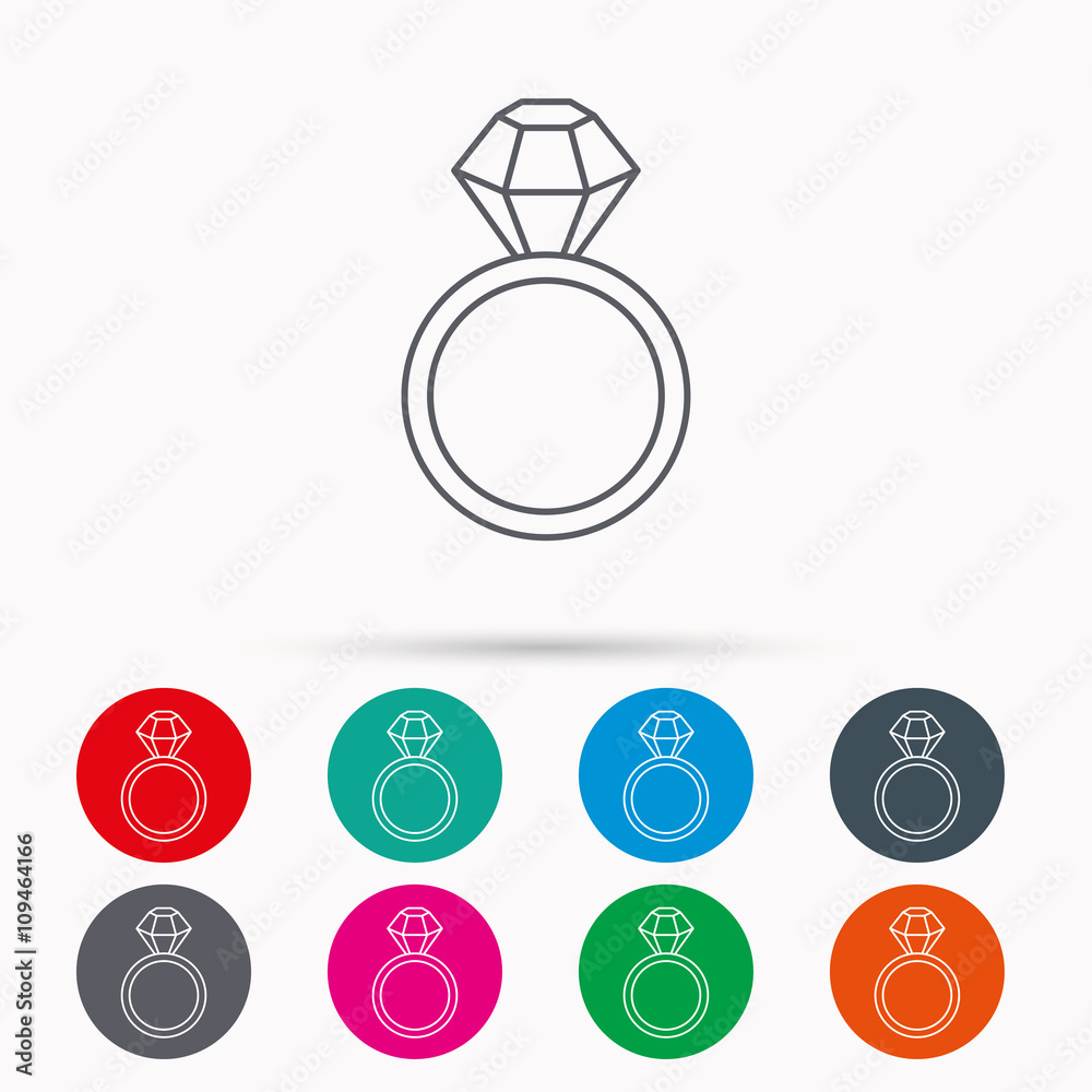 Ring with diamond icon. Jewellery sign. Ring with diamond icon. Jewellery sign.