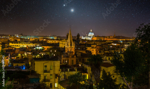 Night panorama of Rome  Italy