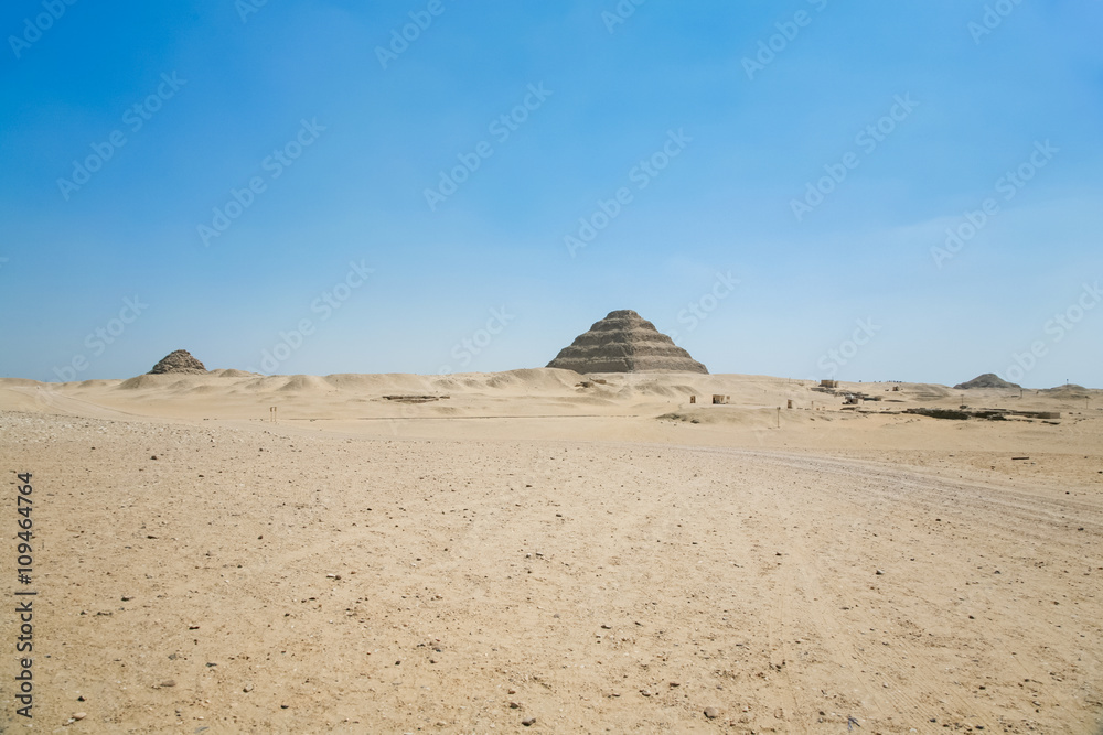 landscape with Saqqara pyramid landscape with Saqqara pyramid