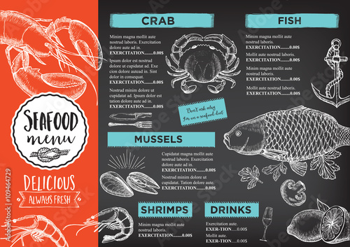 Restaurant cafe menu, template design.