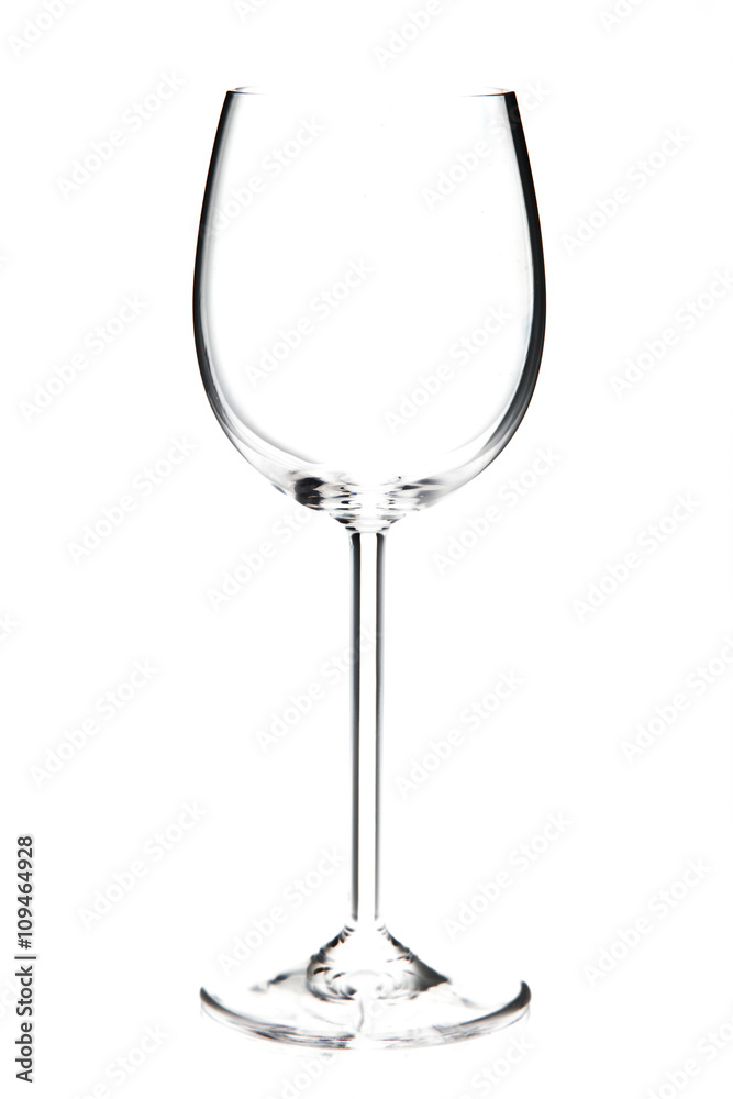 Wine glass on white background and rim lighting Wine glass on white background and rim lighting
