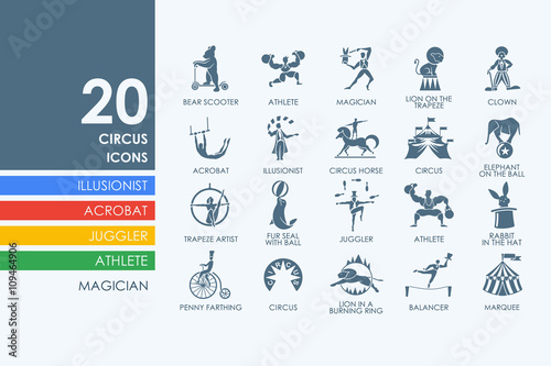 Set of circus icons