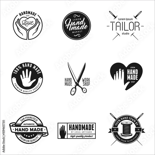 Hand made labels, badges and design elements in vintage style.