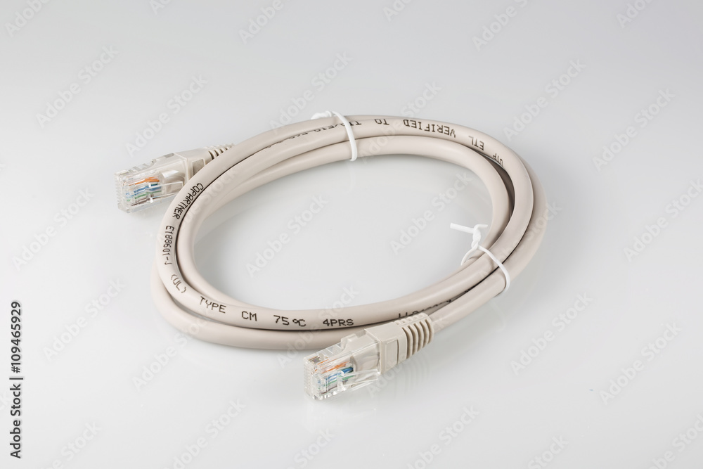 Patch cord on white backgound Patch cord on white backgound