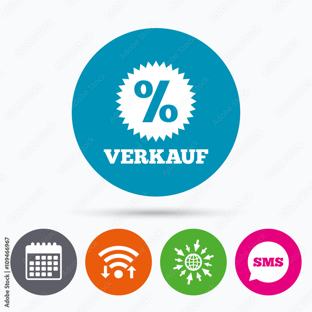 Verkauf - Sale in German sign icon. Star. Verkauf - Sale in German sign icon. Star.