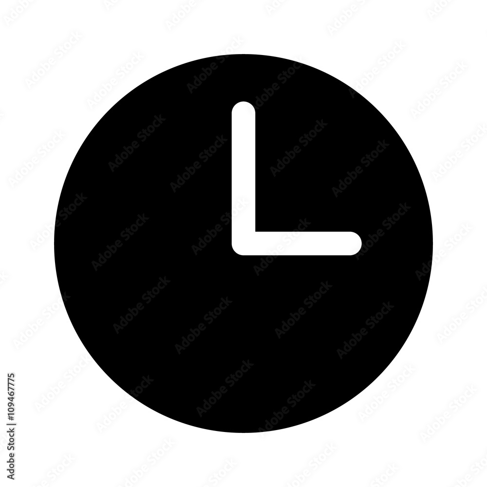 Clock face or watch face flat icon for apps and websites
