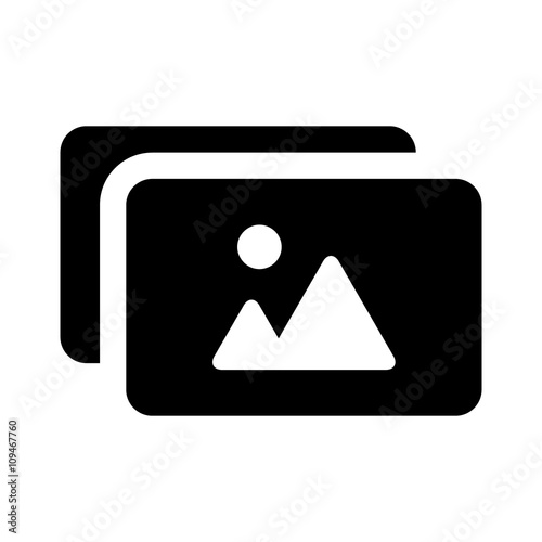 Photo album or picture collection flat icon for apps and websites