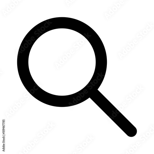 Search magnifying glass flat icon for apps and websites 