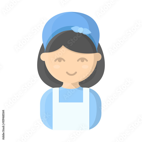 Housewife cartoon icon. Illustration for web and mobile design.