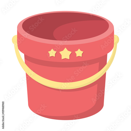 Child bucket cartoon icon. Illustration for web and mobile design.