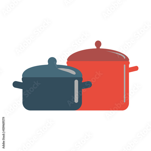 Pots flat icon. Illustration for web and mobile design.