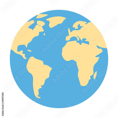 Globe flat icon. Illustration for web and mobile design.