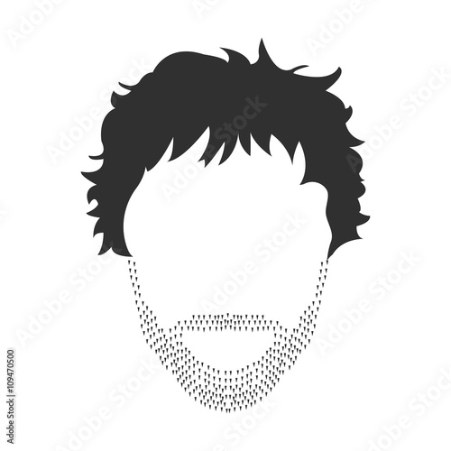 Mustache, beard and hair black simple icon. Illustration for web and mobile design.
