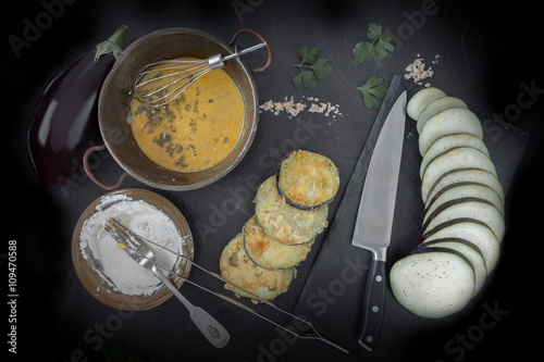 Raw And Fried Eggplant