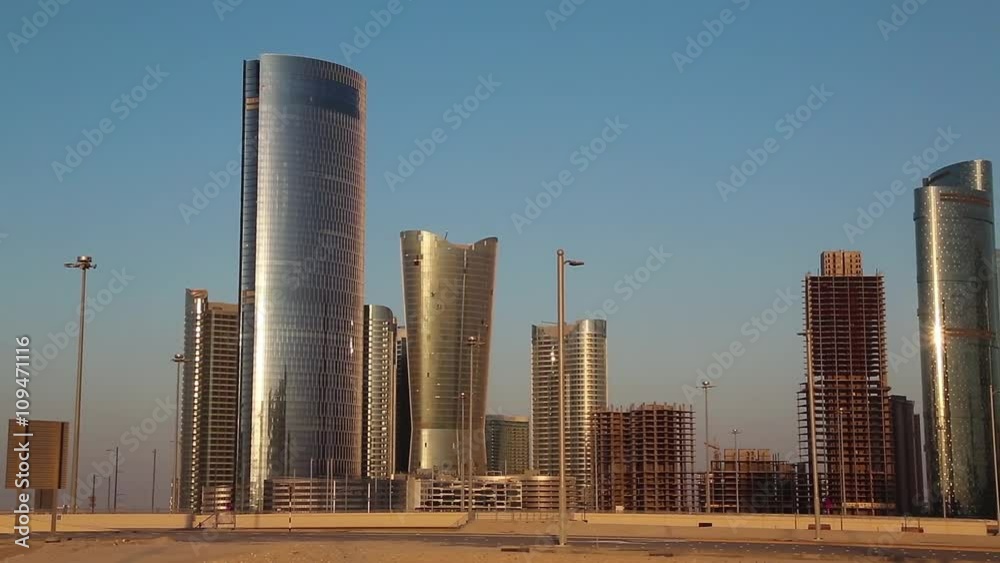 City of Lights complex on Al Reem Island in Abu Dhabi, United Arab Emirates. Abu Dhabi - capital and 2nd most populous city in United Arab Emirates, after Dubai, and also capital of Abu Dhabi emirate City of Lights complex on Al Reem Island in Abu Dhabi, United Arab Emirates. Abu Dhabi - capital and 2nd most populous city in United Arab Emirates, after Dubai, and also capital of Abu Dhabi emirate