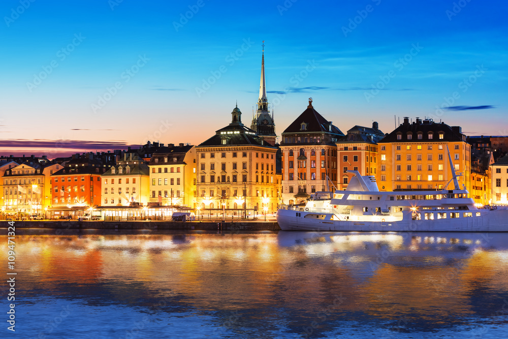 Evening scenery of Stockholm, Sweden