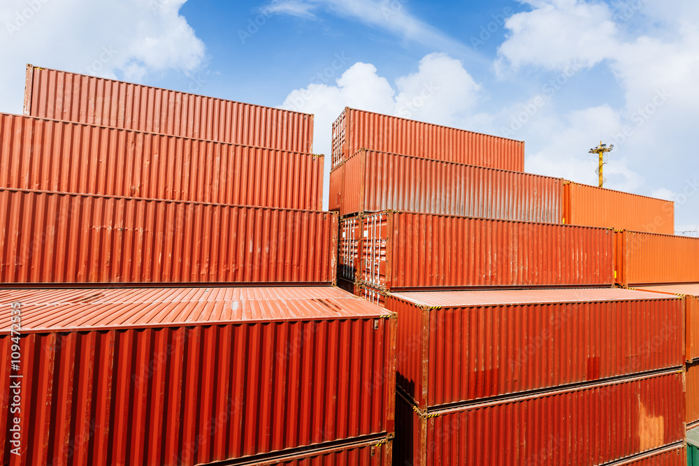 industrial port with containers industrial port with containers