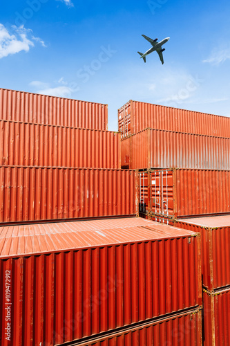 industrial port with containers