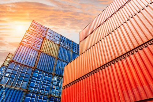 industrial port with containers