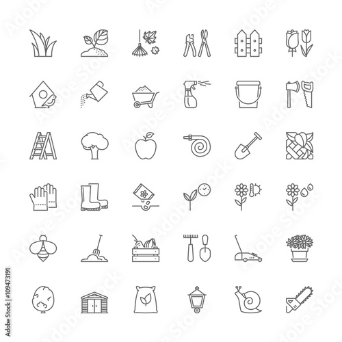 Line icons. Gardening